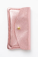 Echt Leder Portemonnaie Metallic UNI Rosa bis Pink BIG