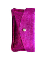 Echt Leder Portemonnaie Metallic UNI Rosa bis Pink BIG