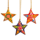 Pappmaschee Weihnachtshänger Kashmiri Floral STAR