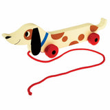 retro Holz Nachziehtier DACKEL Charlie the Sausage