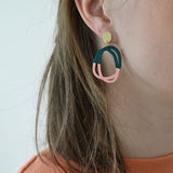 Ohrstecker UNITED Buttermilk+Smaragdgreen/Peach