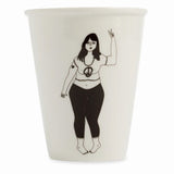 Illustrierter Keramik Becher PEACE GIRL