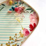 Tablett Square ROMANTIC BOUQUET diagonal Hellblau XL