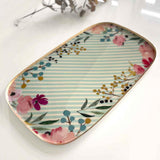 Tablett Square ROMANTIC BOUQUET diagonal Hellblau XL