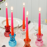 Kerzen Spiral Dip Dye pink/orange (Set of 4)