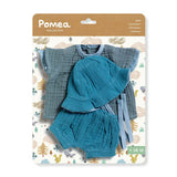 3-Teilige Musselin Puppenkleidung BLUE Sommer