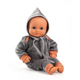 Puppenkleidung Nickisamt Pearl Grey