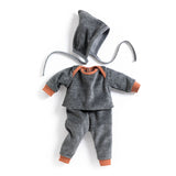 Puppenkleidung Nickisamt Pearl Grey