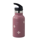Edelstahl-Thermos Trinkflasche SCHWALBEN mit 2 Aufsätzen 350ml