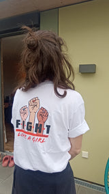 Leniliciouz Merch Oversize Bio Shirt "FIGHT LIKE A GIRL" (Unisex)