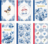 Notizhefte DIN A6 - Birds & Tiles blue