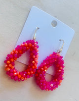 Ohrringe Trendy Perlen Tropfen Pink/Mandarine