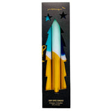 Dip Dye X-Mas Kerzen FROSTY BLUE Gold 3 Stück