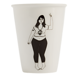 Illustrierter Keramik Becher PEACE GIRL