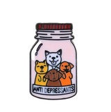 lustiger Pin mit Anti depressiva Hunde Motiv