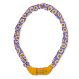 Fahrradschloss für Mädchen und Frauen lila gelb mit Blumenmotiv von Legami