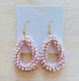 Ohrringe Trendy Perlen Tropfen beige