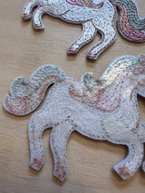 Großer Aufnäher Bügelbild Patch Unicorn Pastell