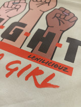 Leniliciouz Merch Rucksack Zugbeutel "FIGHT LIKE A GIRL" Mintgrün