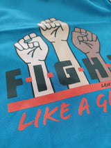 Leniliciouz Merch Rucksack Zugbeutel "FIGHT LIKE A GIRL" blau
