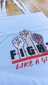 Leniliciouz Merch Jutebeutel "FIGHT LIKE A GIRL" Flieder