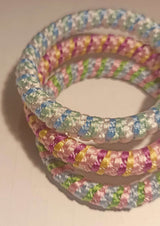 Haargummi Armband gewebt Triple Colours