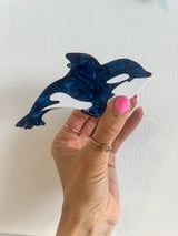 Haarspange Haarklammer XL Orka blau
