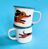 Festival Geschirr Tasse Hund von OMM Design mit Dackel Print