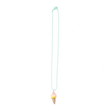 niedliche Halskette für Mädchen mit Eis Anhänger Gliederkette mint gelb rosa Kinderschmuck