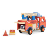 Feuerwehr Spielset mit Fahrzeug und Figuren aus Holz
