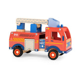 Feuerwehr Spielset mit Fahrzeug und Figuren aus Holz