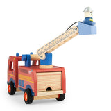 Feuerwehr Spielset mit Fahrzeug und Figuren aus Holz