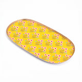Tablett Flowerbunch Oval Yellow M
