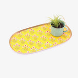 Tablett Flowerbunch Oval Yellow M
