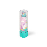 duftender Radiergummi von Legami in Lipenstiftform zum heruasdrehen mit Einhorn-Glitzer-motiv. Tolles Geschenk für Mädchen und für die Schultüte.