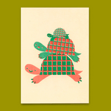 Postkarte Turtle Family