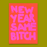 Postkarte New Year Same Bitch