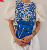 Pouch cotton POLKA Cotton BLEU MECANO S
