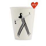 Illustrierter Keramik Becher WINE o CLOCK