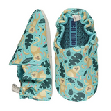 Krabbelschuhe in der Geschenkbox - TAMARIN Äffchen Turquoise