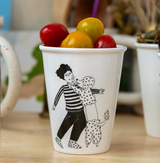 Illustrierter Keramik Becher PUDEL LIEBE