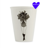 Illustrierter Keramik Becher FLOWER GIRL