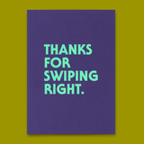 Postkarte Thanks for swiping right