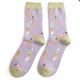Bambus Socken YOGA lila (One Size 36-41)