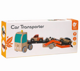 Autotransporter Fifties + 3 retro Autos aus Holz