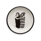 Illustrierter Emaille Teller Schlafsack Couple Dots and Stripes