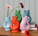 Vase / Krug Fisch aus Keramik blue