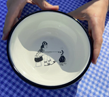 Illustrierte Emaille Schüssel melting Marshmallows Helen B