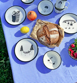 Illustrierte Emaille Schüssel melting Marshmallows Helen B