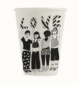 Illustrierter Keramik Becher STRIPED LOVE